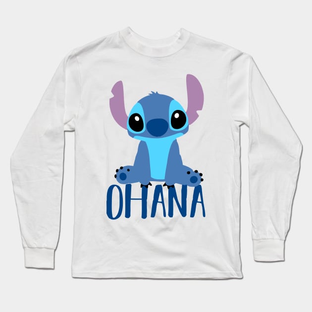 Stitch Ohana Long Sleeve T-Shirt by MinimalistTShirts